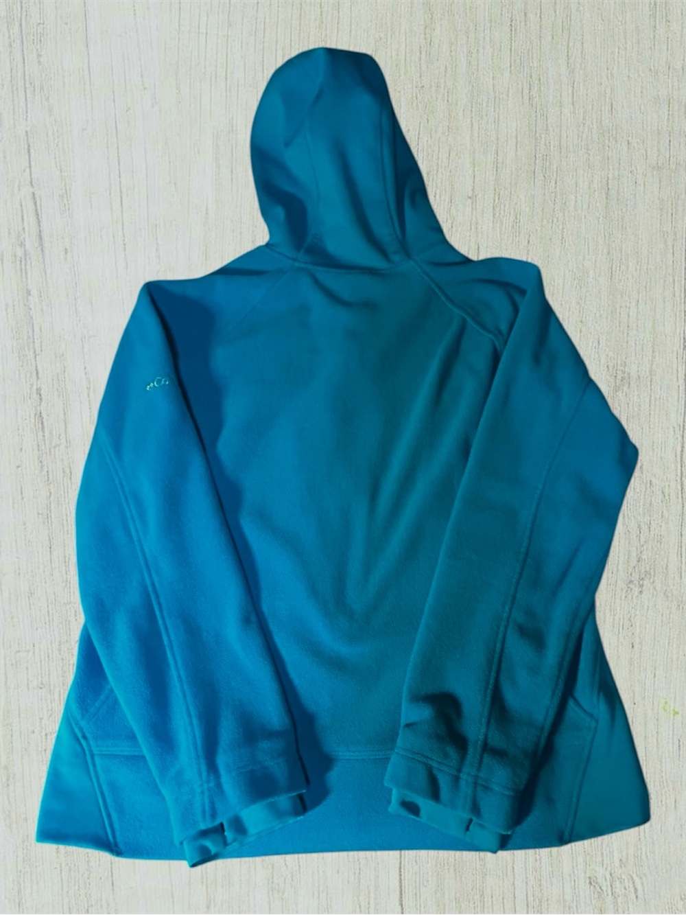 Columbia Fleece XL Teal Full Zip Hooded Jacket - Picture 4 of 6